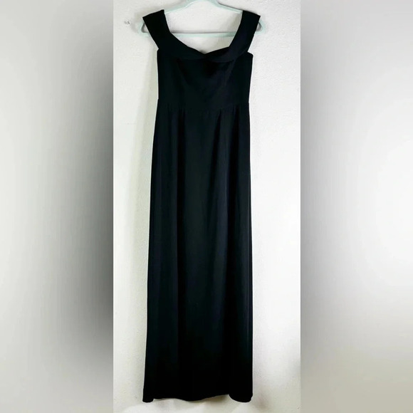 Show Me Your Mumu The Upton Off Shoulder Maxi Black Dress w/ side Slit size S - Picture 14 of 15